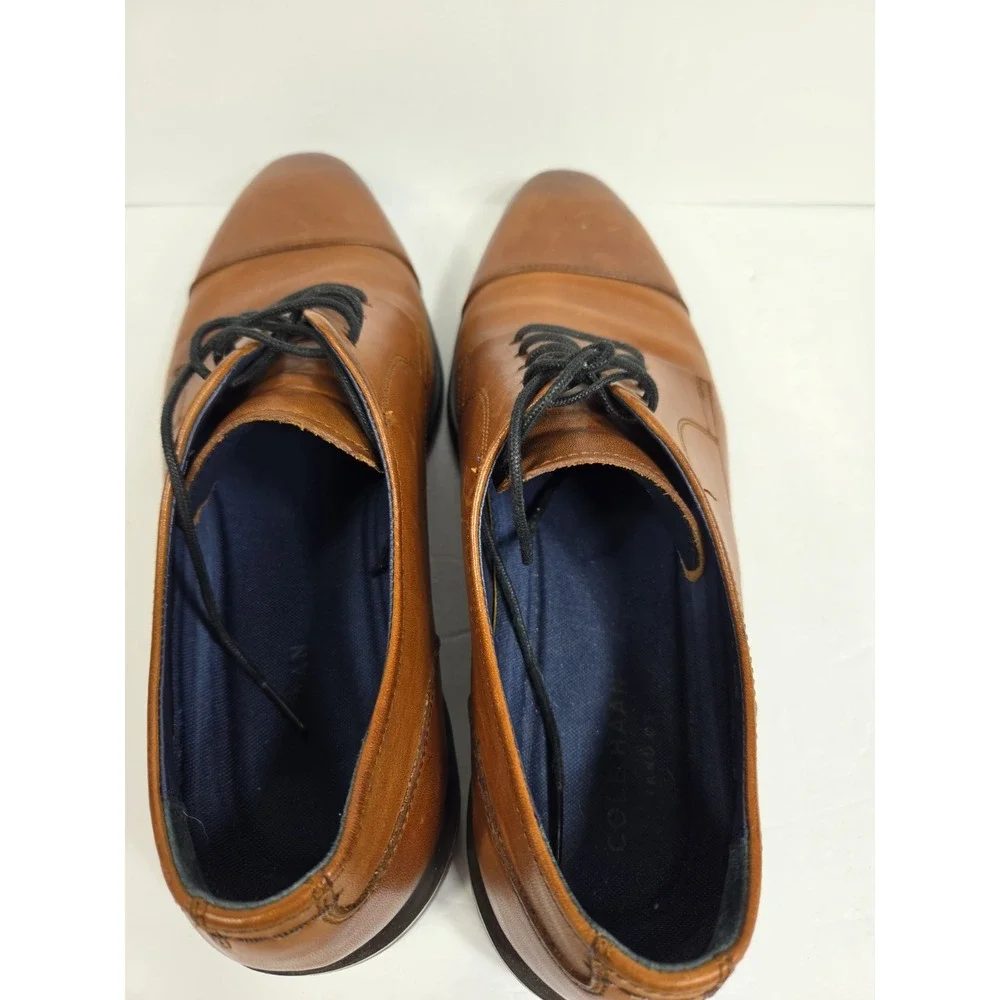 Cole Haan Grand Os Lenox Hill Cap Toe Shoe Oxford Lace Up Tan Brown Men 13 M